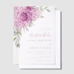 Lila Blume Bouquet Nuestra Boda