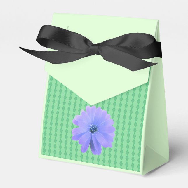 Lila Blume des grünen Diamantmusters Geschenkschachtel (Vorderseite)