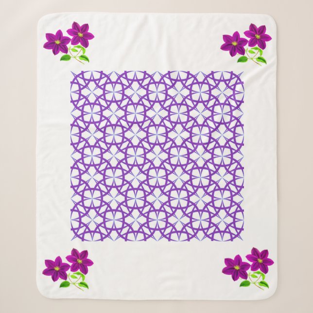 Lila Blume/Design Sherpa-Decke. Sherpadecke (Vorderseite)