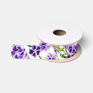 Lila Blume duranta Aquarellkunst Satinband
