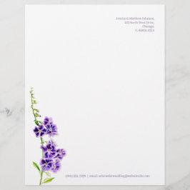 Lila Blume duranta Aquarellmalkunst Briefkopf