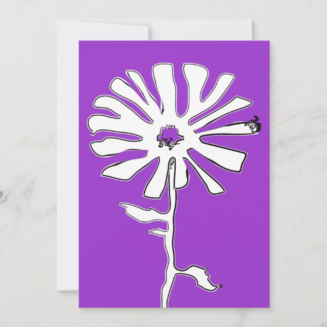 lila Blume Einladung (Vorderseite)