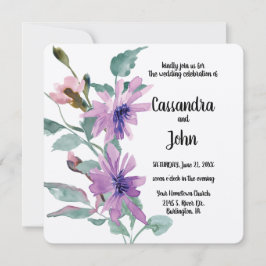 Lila Blume Einladung