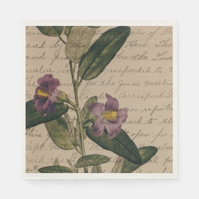 Lila Blume Ephemera Serviette (Vorderseite)