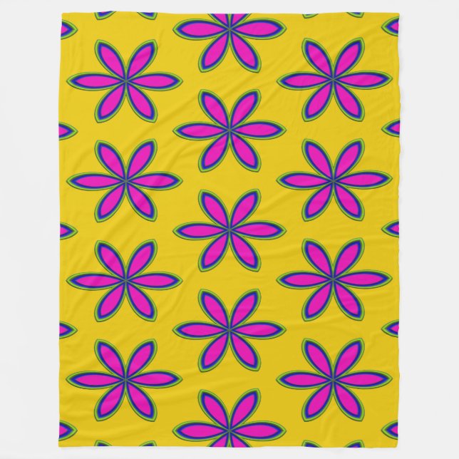 Lila Blume Fleecedecke (Vorderseite)