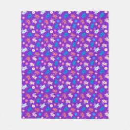 Lila Blume Fleecedecke