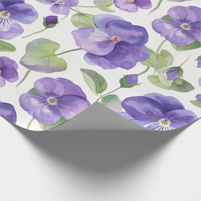 Lila Blume für Wasserfarben Geschenkpapier (Ecke)
