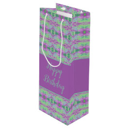 Lila Blume Gemusterte Weinbeutel Geschenktüte Für Weinflaschen