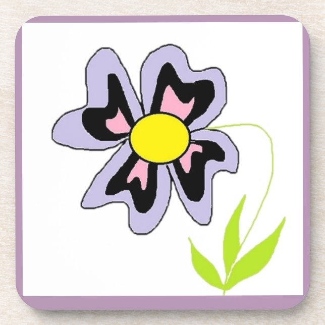 LILA BLUME GETRÄNKEUNTERSETZER (Vorderseite)