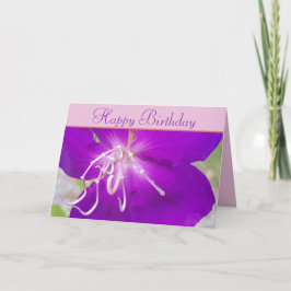 Lila Blume Happy Birthday Karte