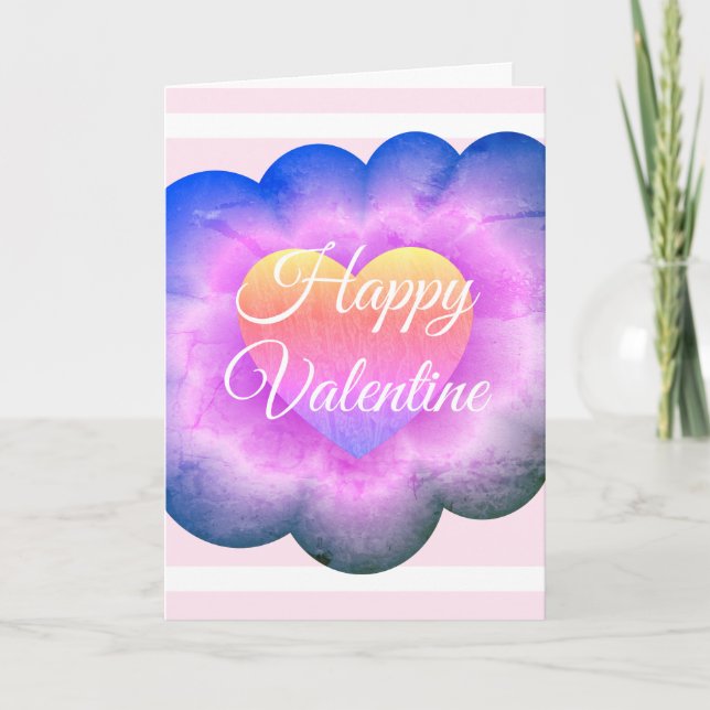 Lila Blume-Happy Valentine Card Karte (Vorderseite)