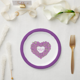 Lila Blume Hochzeitstuppenmuskeln Pappteller