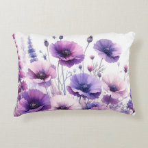 Lila Blume Hübsch Blütenakzent Kissen