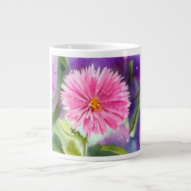 Lila Blume Jumbo-Tasse (Vorderseite)