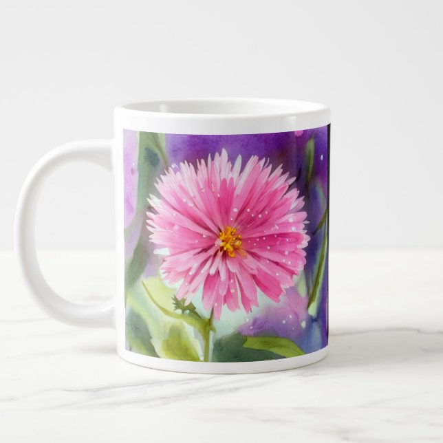 Lila Blume Jumbo-Tasse (Links)