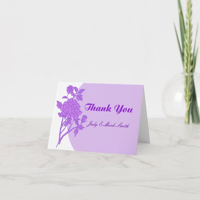 Lila Blume Kundenspezifische Dankkarten Dankeskarte (Vorderseite)