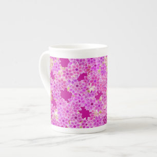 Lila Blume, Lavendel und Pflaume, Pflaumenuntergru Prozellantasse