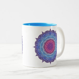 Lila Blume Leaf Mandala Zweifarbige Tasse