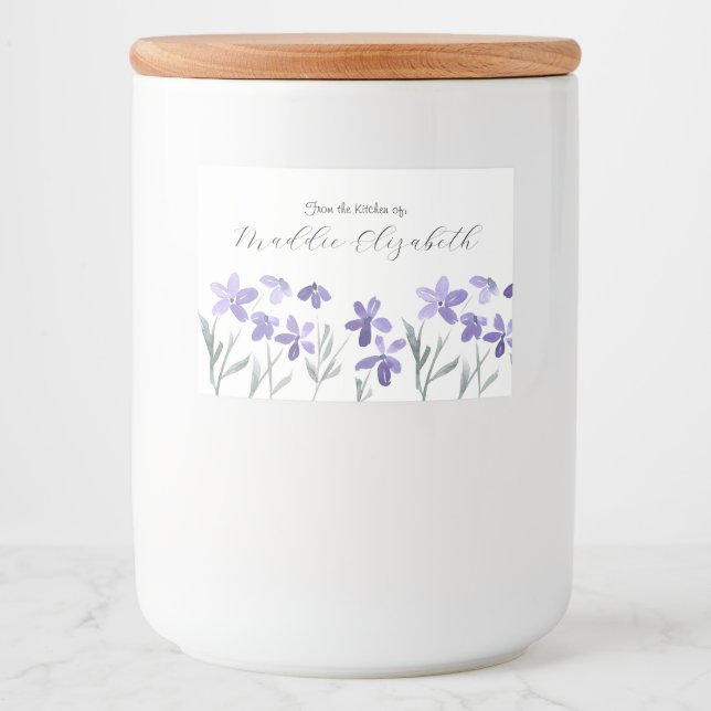 Lila Blume Lebensmitteletikett (Vorderseite)