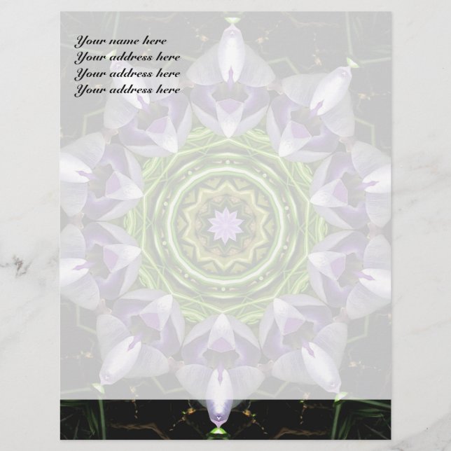 Lila Blume Letterhead-Design Briefkopf (Vorderseite)