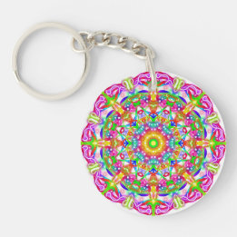 Lila Blume Mandala Boho Schlüsselanhänger