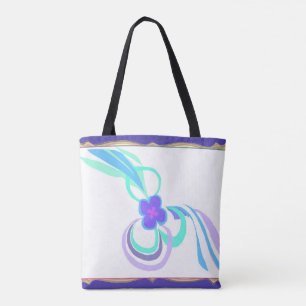 Lila Blume mit Ribbons Tasche