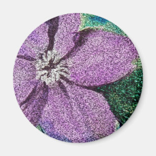 Lila Blume Mixed Media Digitale Kunst Magnet