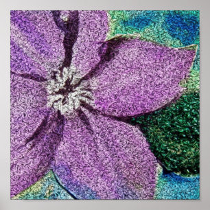 Lila Blume Mixed Media Digitale Kunst Poster