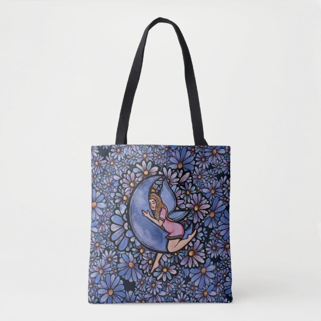 Lila Blume Moon Fairy Tasche (Vorderseite)