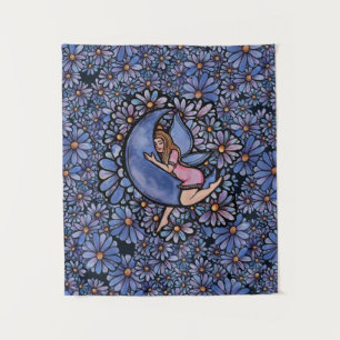 Lila Blume Moon Fairy Wandteppich