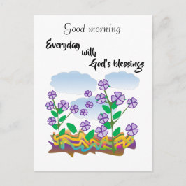 Lila Blume morning Segen Postkarte