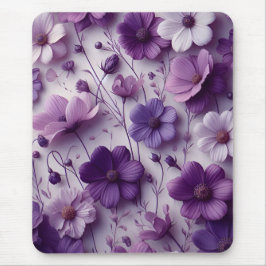 Lila Blume Muster auf weißem Hintergrund Mousepad