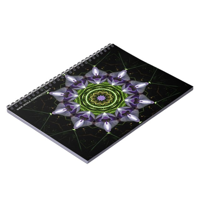 Lila Blume-Notebook Notizblock (Linke Seite)