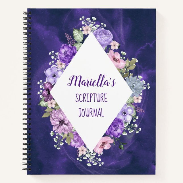 Lila Blume-Notebook Notizbuch (Vorderseite)