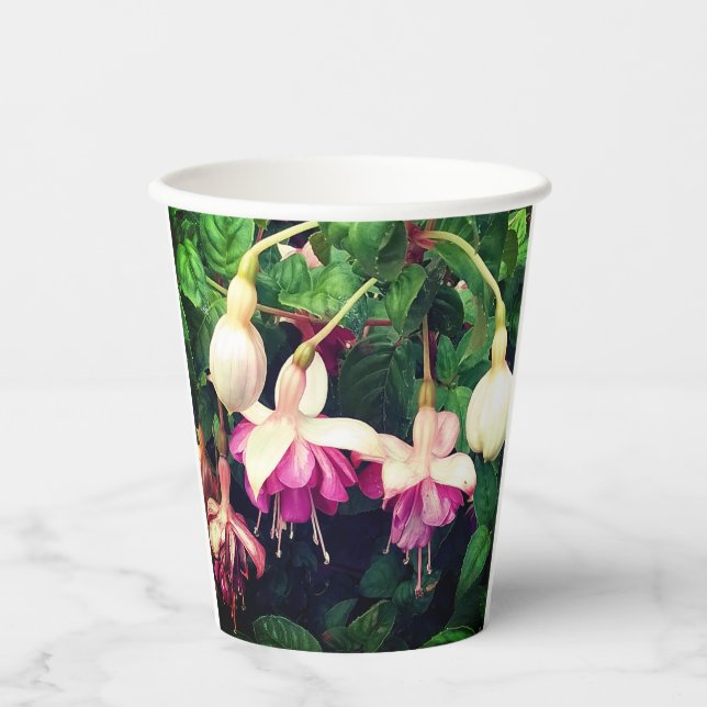 Lila Blume Pappbecher (Vorderseite)