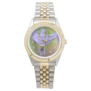 Lila Blume Personalisiert Armbanduhr