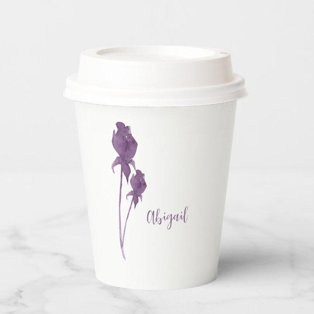 Lila Blume Personalisiert Dusche Pappbecher (Vorderseite)