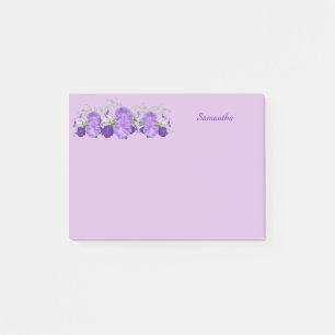 Lila Blume Personalisiert Post it Notes 4x3 Post-it Klebezettel