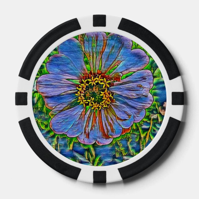 Lila Blume Pokerchips (Vorderseite)