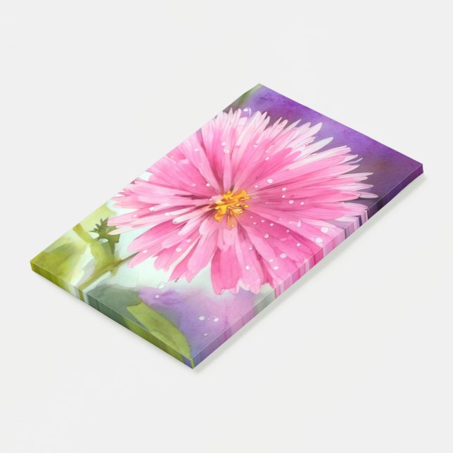 Lila Blume Post-it Klebezettel (angewinkelt)