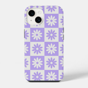 Lila Blume-Prüfplatinenmuster iPhone 14 Hülle