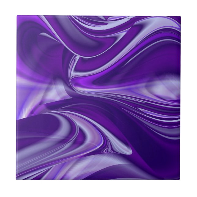 Lila Blume Regenbogen Träume Fliese (Vorderseite)