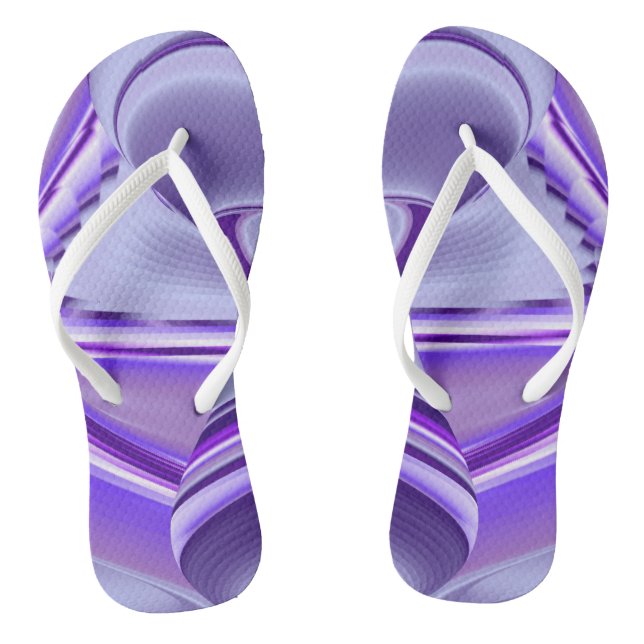 Lila Blume Regenbogen Träume Flip Flops (Fußbett)