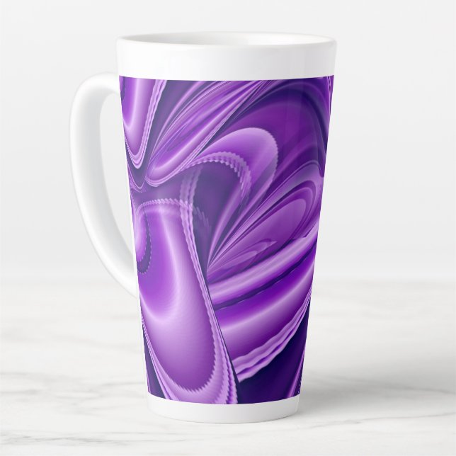 Lila Blume Regenbogen Träume Milchtasse (Linke Ecke)