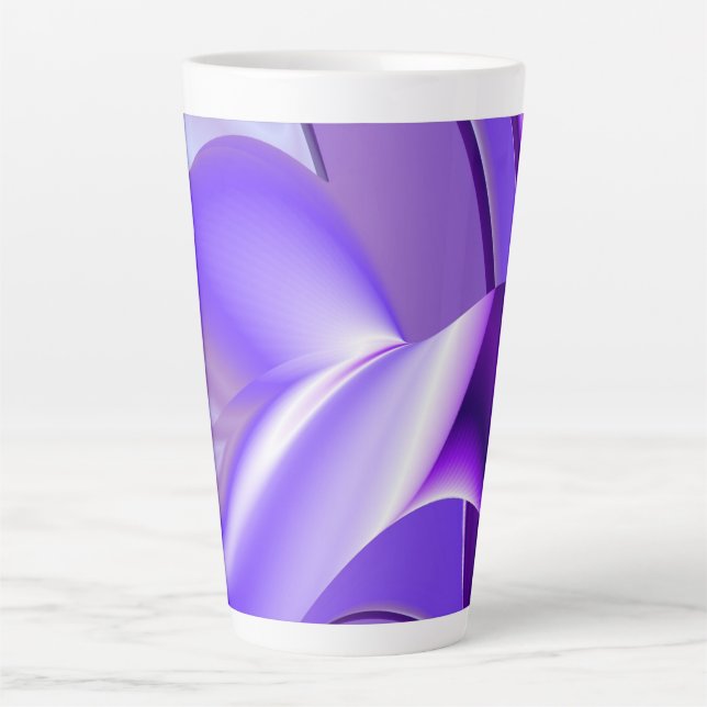Lila Blume Regenbogen Träume Milchtasse (Vorderseite)