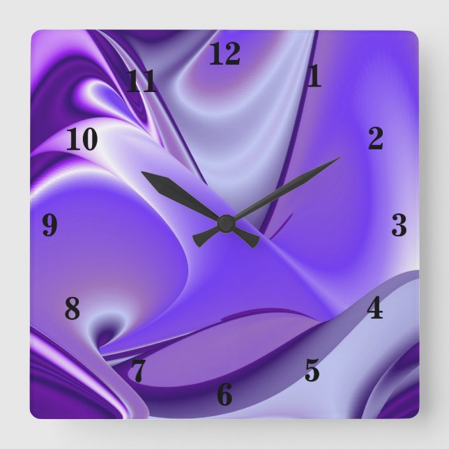 Lila Blume Regenbogen Träume Quadratische Wanduhr (Vorderseite)