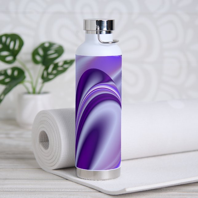 Lila Blume Regenbogen Träume Trinkflasche (Yoga)