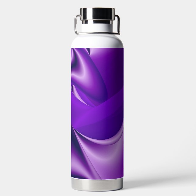 Lila Blume Regenbogen Träume Trinkflasche (Rückseite)