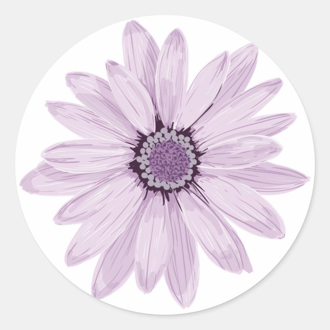 Lila Blume Runder Aufkleber (Vorderseite)