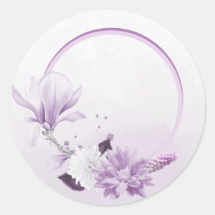 lila Blume Runder Aufkleber